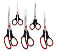 5 pcs Scissors Set, Kitchen Scissors UK, Multipurpose Craft Scissors Stainless Steel Sharp Blades, Comfort Soft Grip Handle, for Fabric, Craft Home Offices Schools-Black
