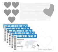5 Pcs Scratch Card Reveal, Holiday Scratch Card Reveal Personalised Scratch Card We Are Going On Holiday Scratch Card Boarding Pass Surprise Trip Card Gift For Spouse Family Lover(Blue)