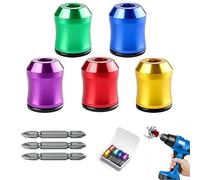 5 PCS Screwdriver Head Magnetic Ring Matched with 3 PCS Anti Slip Screwdriver Bits. Drill Bits Magnetizer Fits Drills and Hex Screwdrivers. Universal Drill Bit Magnet, Suitable for DIY Repair
