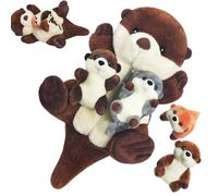 5 PCS Sea Otter Stuffed Animals, Stuffed Otter Plush with Babies Inside - Soft Mommy Plush Otter Toy with 4 Baby Otters Plushies in Zippered Belly for Kids Christmas Birthday Gifts Ocean Party Decors
