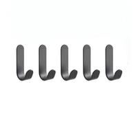 5 PCS Self Adhesive Hooks, Extra Strong Sticky Hooks Without Nails, Holds up to 2.5 KG for Clothes Kitchen Bathroom Hanging (Grey)