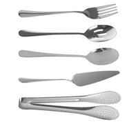 5 PCS Serving Spoon Set, Stainless Steel Serving Spoon Table Spoons for Daily Dining and Entertaining, Picnic Travel for Kitchen, Party and Wedding