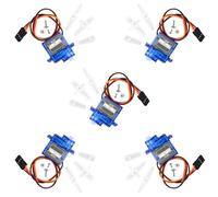 5 PCS Servo Motors Kit Mini for Fixed Wing Helicopter Model QC Standard Steering Gear Car Boat Remote Control Blue