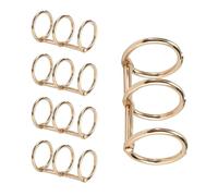 5 Pcs/Set 3 Rings Binder Clips Book Rings Metal Practical Binder for Notebook Photo Album Binding