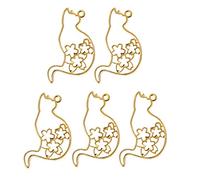 5 Pcs/Set For Creative Hollow Charms Cute Kitten Shape Metal Frame Resin Molds Pendants Charms UV Re Hollow Frame Pendants