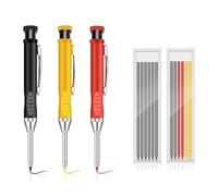 5 Pcs Set Work Pencils for Builders, Metall Carpenter Pencil With Carpenters Pencil Sharpener And Tracer Pencil Refills, Pica Construction Joinery Tools Pro Deep Hole Pencils for Deep Hole Marker
