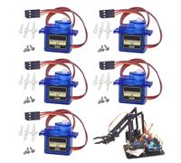 5 Pcs SG90 Micro Servo Motor, Micro RC Servo Motor, Metal Geared MotorKit for ALL kind RC Toys, Compatible with Arduino Projects and Raspberry Pi, Drone/Car/Airplane/Helicopter/Vehicles/Robots