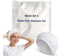 5 Pcs Shampoo Caps No Rinse for Elderly - Waterless Shampoo and Conditioner Hair Wash Cap - Hair Washing Aids for and Travelling with Aloe Vera - Rinse Free No Water Shower Caps