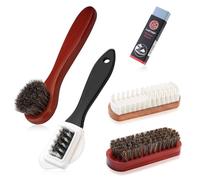 5 Pcs Shoe Cleaning Brushes: Suede Brush Nubuck Brushes, 4-Sided Suede Shoe Brushes Cleaner Kit, Horsehair Shoe Brush Set, Eraser and Brush Set