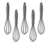 5 Pcs Silicone Balloon Whisk,Kitchen Egg Whisks,for Non-Stick Cookware, Milk and Egg Beater Perfect for Blending, Whisking, Beating, Frothing & Stirring (Grey)
