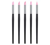 5 PCS Silicone Brushes for Art Rubber Paint Brush Silicone Color Shapers Brushes Flexible Clay Sculpture Tools Professional Rubber Tip Paint Pens Brush for DIY Handicraft Carving (Pink)