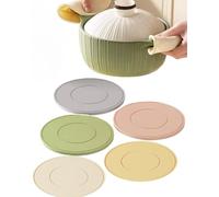 5 PCS Silicone Heat Resistant Trivet Placemats - 16CM Round Non-Slip Kitchen Table Mats for Hot Pots/Pans/Cups, Thickened Soft Rubber Coasters, Home Dining Accessories