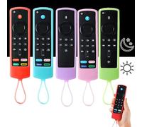 5 PCS Silicone Remote Cover Case Glow in The Dark Remote Cover with Non-Slip Design Washable Protective RemotE CovEr with Lanyard