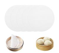 5 PCS Silicone Steamer Mat,Bamboo Steamer Liner,Reusable Bamboo Steamer Mat for Home Kitchen Cooking,White