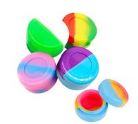 5 Pcs Silicone Wax Containers, 5ml Non-Stick Wax Containers, Round Silicone Cream Container Pots, Empty Sample Pots Mini Silicones Containerss, Box Multi Use Storage Jars Random Color