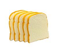 5 Pcs Simulation Artificial Bread Fake Bread Realistic Food Model for Kitchen Home Party Halloween Decoration (Toast)
