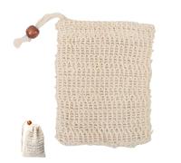 5 Pcs Sisal Soap Bag with Drawstring Natural Soap Saver Pouch for Shower Bath, Soap Bag for Shower Natural Soap Pouch Shower Bath Sack For Bathing and Washing