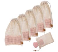 5 PCS Sisal Soap Bags with Drawstring Natural Fiber Soap Bags Organic Natural Soap Bags Exfoliating Soap Saver Pouch for Bath Shower Foaming, Drying Soaps