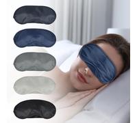 5 Pcs Sleep Mask, Eye Masks for Sleep, with Nose Pad and Elastic Strap for Blind Folds, for Adult Play, Travel Eye Mask, Sleeping, Team Building (Charcoal Blue Collection, Medium(3.35 x 7.28inch))
