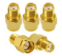 5 PCS SMA Male to SMA Female Adaptor, KUOQIY SMA Coaxial Coax Adapter Connector, for WiFi Antenna, FPV, Goggles, Router