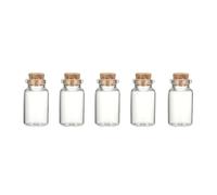 5 PCS Small Empty Spell Jars with Cork Lids - Mini glass bottles with stoppers, perfect for DIY crafts, decorations, weddings, or parties. Ideal for tiny wishing bottles or miniature potion bottles.