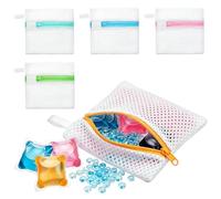 5 Pcs Small Laundry Bag,Laundry Pod Anti-Sticking Bags,Mesh Wash Bag,Reusable Wash Bag,With Zipper,for Scent Beads Delicates,13x12cm Compatible With All Washing Machines,for Hotel Home