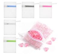 5 PCS Small Mesh Laundry Bags, Laundry Pod Bag Anti-Sticking, Portable Travel Scent Beads Bag with Zipper Detergent Dissolution Protection Bags for Scented Beads Washer Machine Pods