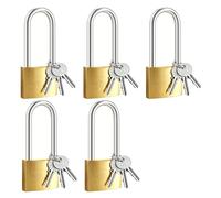 5 Pcs Small Padlocks with Keys, Suitcase Locks for Luggage Backpacks Travel Bags Gym Locker, 32mm, Gold