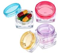 5 Pcs Small Pill Organizer Box Daily Mini Pill Case Holder Portable Pocket Pill Organizer Travel Pill Case for Pocket Purse Briefcase Pills Medicine Cod Liver Oil Storage Box Earplug Case
