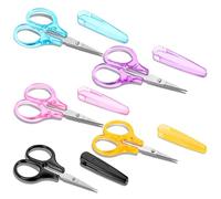 5 Pcs Small Scissors Set, Stainless Steel Sharp Mini Craft Scissors with Protective Cover, 3.5" Tiny for Embroidery, Paper Cutting, Sewing, Knitting, Crafting