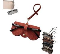 5 Pcs Soft Leather Sunglasses Bag Fashion Eyeglass Cases Portable Glasses Organizer Pouch with Lanyard Anti-Scratch Travel Protective Cover for Glasses Women Men