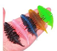 5 Pcs Soft Swimbait Lures, Soft Plastic Fishing Lures Kit, Bass Fishing Lure Swim Baits with 5 Color, Threaded Small Needle Tail for Trout, Crappie, Bass, Redfish, Freshwater, Saltwater