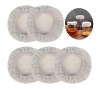 5 Pcs Sourdough Starter Jar Cover Cloth Unbleached Sewn Fabric Bread Fermentation Cover Elastic Cotton Cloth Linen Covers Heat Preservation Washable Sourdough Container Lid for 3-4 Inch Jar Mouth