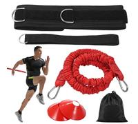 5 Pcs Speed Training Set, Tension Bungee Band with Waist Belt, Cones, Fixing Strap, Multi-Sport Power Kit for Strength and Acceleration
