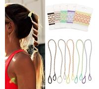 5 Pcs Spiral Hair Ties for Women & Girls, Rip Tie Hair Ties for Longhair, Elastic Braided Ponytail Holder, Tangle-Free, Effortless Styling for Gym, Running, Cycling, Surfing, Sports