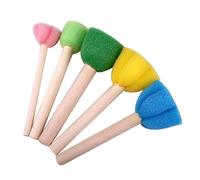 5 Pcs Sponge Paint Dabbers Brush Set - Round Flower Star Shaped Foam Painting Brushes Stencil Tool with Wooden Handles, Arts and Crafts DIY Supplies