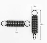 5 Pcs Spring Steel Tension Spring with Hooks 2 mm Wire Diameter, 18 mm OD, 95 mm Free Length, Spring Steel Extended Tension Spring