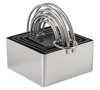 5 Pcs Square Cookie Cutter Set, Stainless Steel Biscuit Cutter with Handles, Baking Tools for Sandwich & Mousse Cakes, Straight Edge