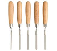 5 PCS Stainless Pointing Trowel Brick Jointer 6/8/10/12/15 mm Flat Brick Pointing Tools with Wooden Handle Durable for Builders and DIY Brick Gap Repairs
