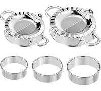 5 Pcs Stainless Steel Dumplings Maker Wrapper Mold Dough Ravioli Skin Press Cutter for Home Kitchen