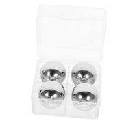 5 Pcs Stainless Steel Hockey Puck Beverages Ice Cube Whiskey Beverage Chilling Stones Drinks Cooler Stones Freezer Stones Wine Chilling Stainless Ice Block Beverage Chilling Rocks LABRIMP