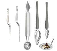 5 Pcs Stainless Steel Pointed Sauce Drawing Spoons,Drizzle Decorating Cooking Decorative Spoons Culinary Precision Drawing, for Decorating Plates Cake and Dessert
