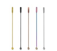 5 Pcs Stainless Steel Swizzle Stick, Reusable Metal Stir Sticks with Small Rectangular Paddles Stirring Bar Set for Cocktails Milk Juices Coffee
