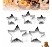 5 Pcs Star Cookie Cutters,Cutter Christmas Baking Pastry Set,Biscuit Cake Kids Gingerbread Mince Small Snowflake Cookies Usable,Shaped Mini Stainless Creative Hexagon Stars,for Christma Foods Shapes