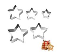 5 Pcs Star Cookie Cutters,Cutter Christmas Baking Pastry Set,Holiday Cookies Cutter Shapes for Homemaking Cookies Cookie Shaper, Gingerbread Small Snowflake Cookies Usable for Christma Foods Shapes