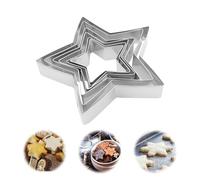 5 Pcs Star Cookie Cutters Set, Six-Pointed Star Shaped Biscuit Molds, Biscuit Cutters, Star Cutters for Baking Stainless Steel, for DIY Baking Cake Decoration Star Cookie Cutter