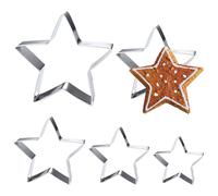 5 Pcs Star Cookie Cutters, Stainless Steel Star Shaped Cutter, Christmas Cutters, Cutter Christmas Baking Pastry Set, Holiday Cookies Dicing Saw Shapes, for Christmases, Graduation, Birthday Party