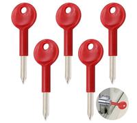 5 PCS Star Key,Universal Window Key Red Star Keys,Universal Spare Star Key for Windows,Universal Brass Bolt Key,Suitable for Simple Doors,Windows,Fire Doors,Pipe Well Doors (Red)