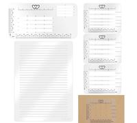 5 Pcs Straight Line Stencil Template for Journaling Envelope Addressing Guide Stencil Templates Set Scale Spacing Line Drawing Stencils Suitable Card Paper Journal Lettering Writing 11.41×8.26 Inches