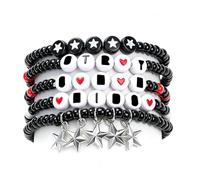 5 PCS Strray Kiiids Bracelet, StrrayKiiids Bracelets, Bracelets for Womens | Elastic beaded bracelet、letter beads、star charm、 album merch、friendship bracelet
